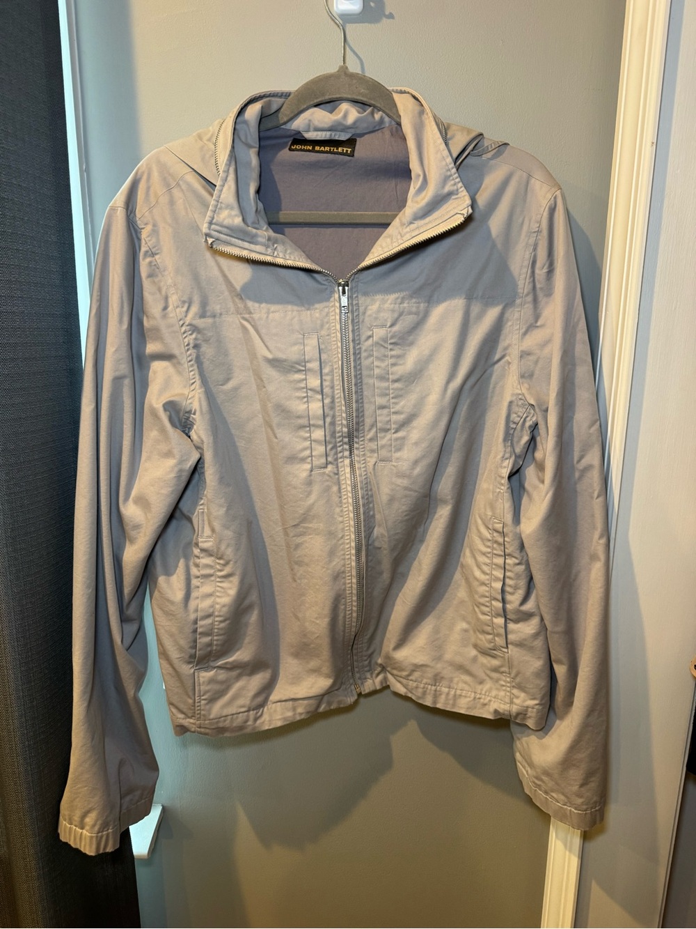Men's John Bartlet Vintage Light Gray Zip-Front Jacket